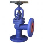 JV070061 - Cast Steel Angle Globe Valve with Stainless Steel Disc Flanged PN40