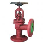 JV070058 - Ductile Iron SDNR Angle Globe Valve with Bronze Disc Flanged PN16