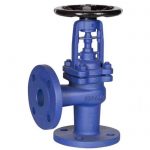 JV070047 - Cast Iron Bellow Seal Angle Globe Valve with Stainless Steel Disc Flanged PN16